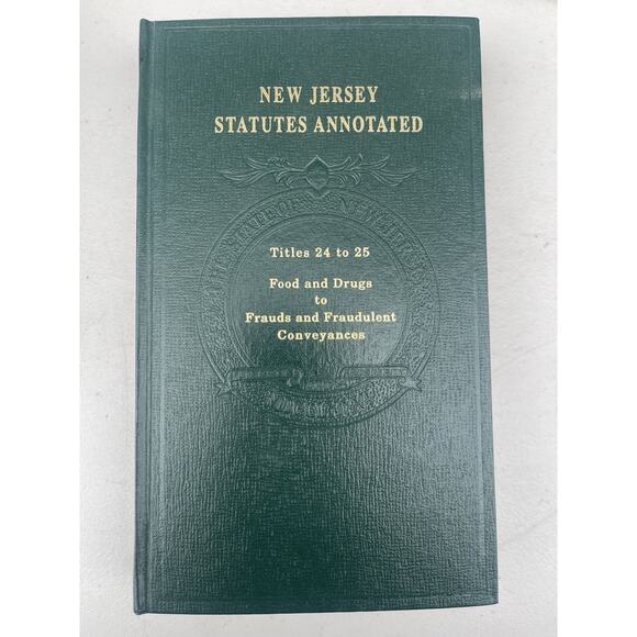 New Jersey Statutes Annotated Titles 24–25 Food and Drugs Law Book Green - Picture 2 of 3